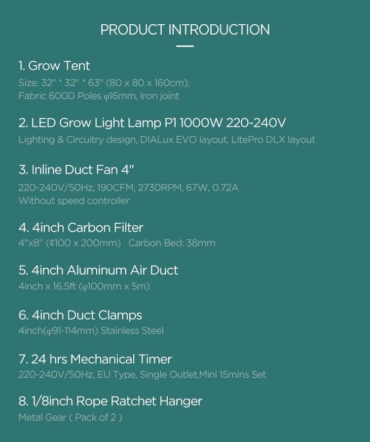 1000w LED Grow Light, 0.8m X 1.6M Tent, Whiti Smart Grow kit Whiti Smart Solutions 