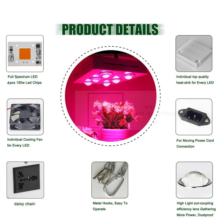 CFWC-900W Hydroponic LED Grow Light Wifi Control LED Lights Whiti Smart Solutions 