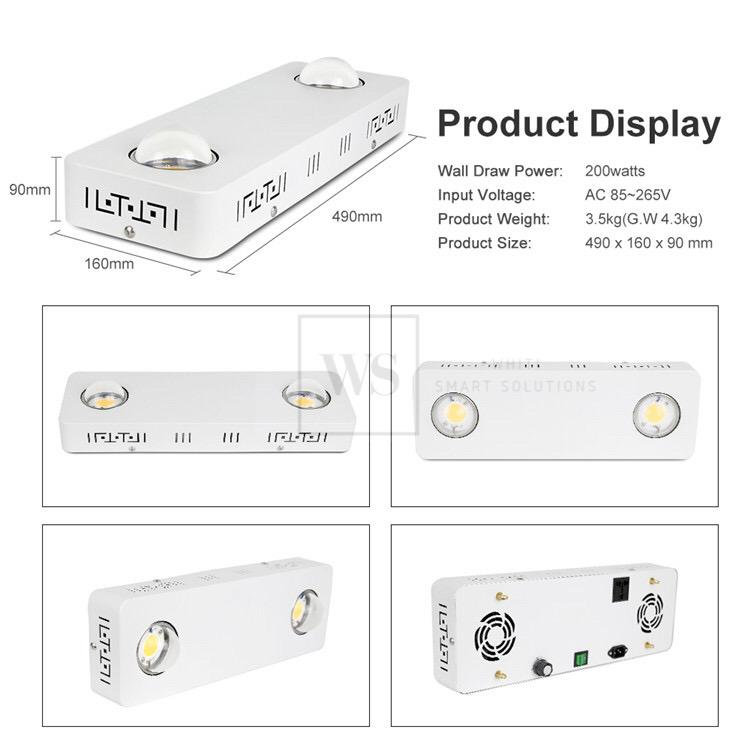 E3590WC-400W Hydroponic LED Grow Light Wifi Control LED Lights Whiti Smart Solutions 
